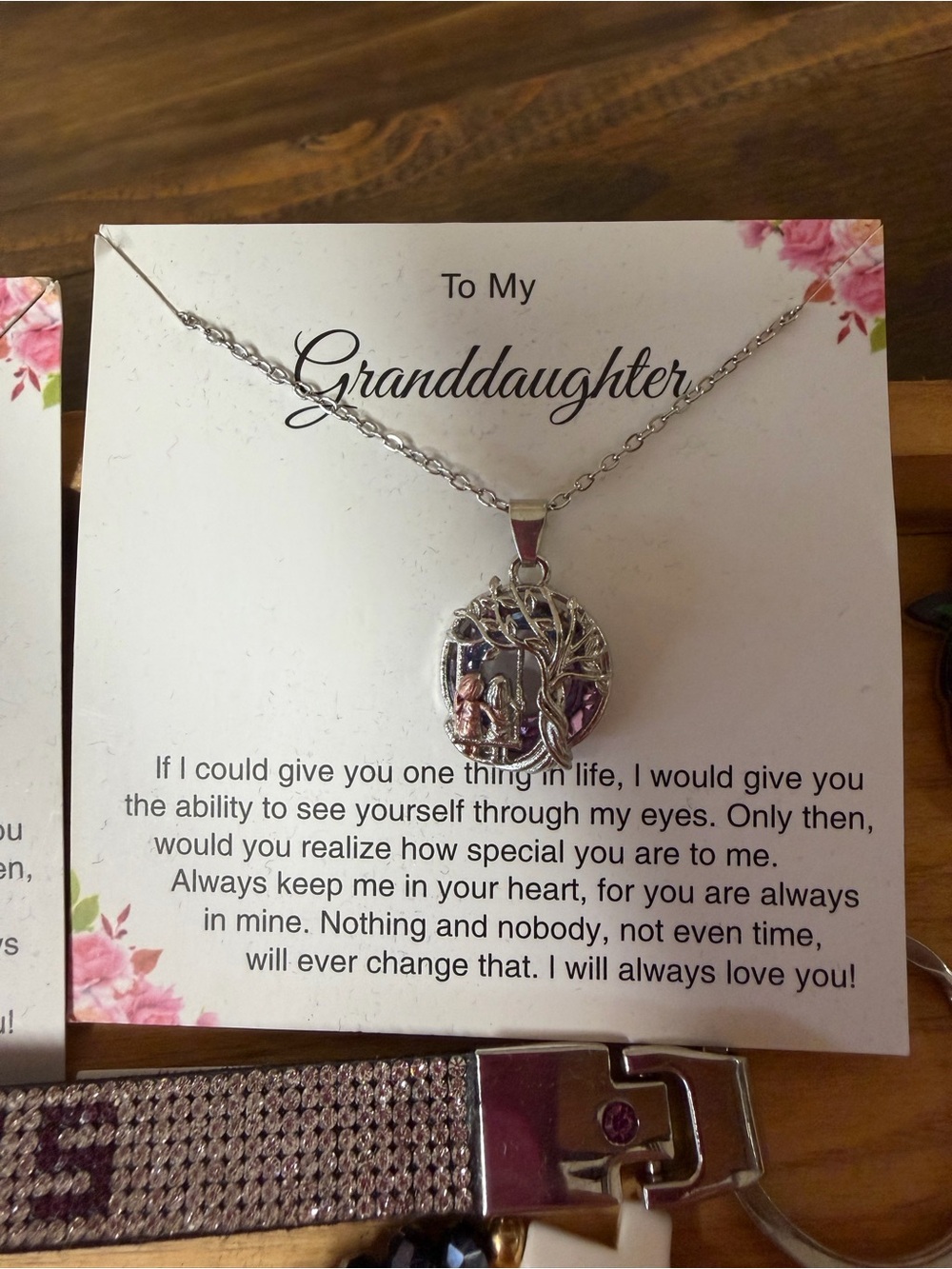 Granddaughter Silver-Accent Tree of Life Necklace